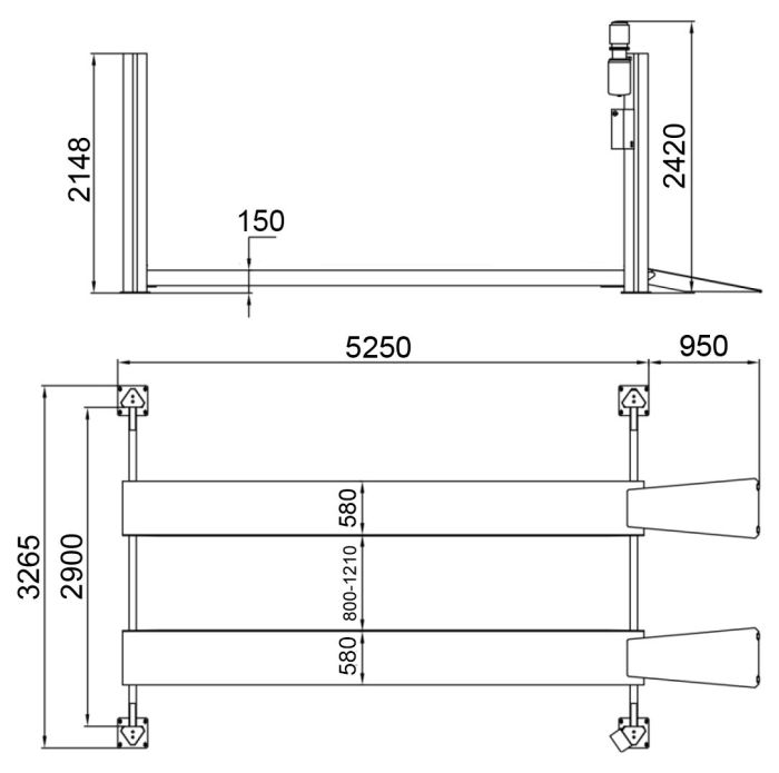 Velyen 4ED0600F Четырехстоечный подъемник электрогидравлический 5т 380В