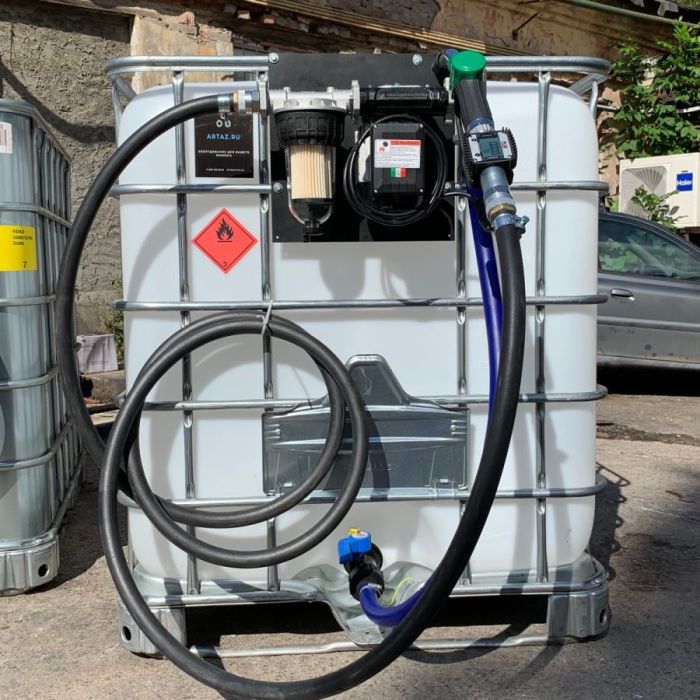 Мини АЗС для дизельного топлива 220v 70 л/м с сепаратором и фильтрами Artaz AD1000sepr