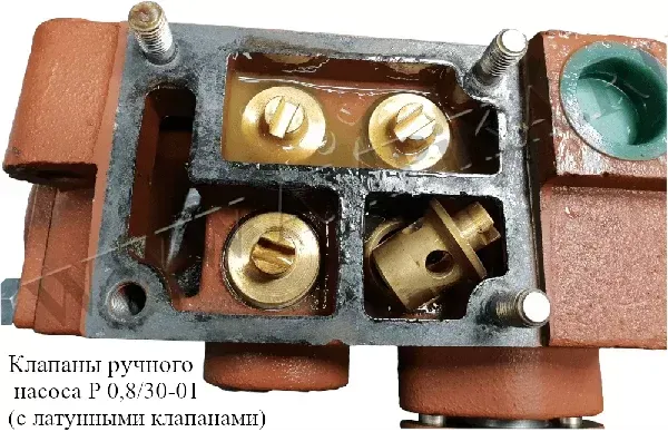 Насос ручной поршневой для воды, бензина, нефти, масла, 80 л/м, Р 0.8/30-01, двойной ход, чугунный с латунными клапанами