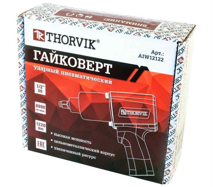 Пневмогайковерт 1/2" 1220Нм Thorvik AIW12122