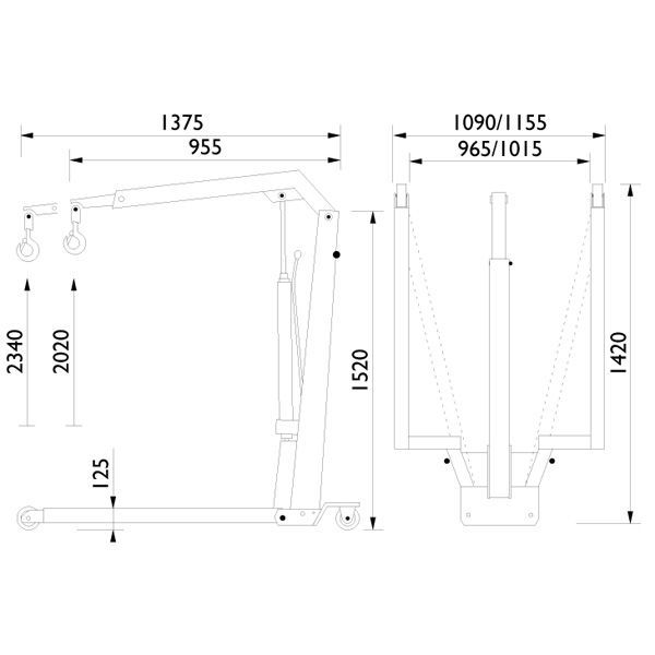 Кран гидравлический 0,55 т АС Hydraulic WJN5 складной