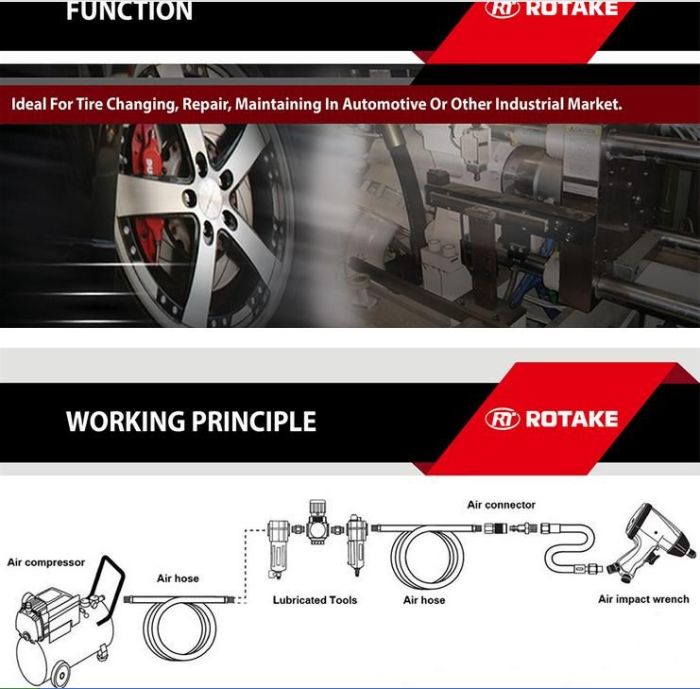 Пневмогайковерт 3/8" 160Нм Rotake RT-5227