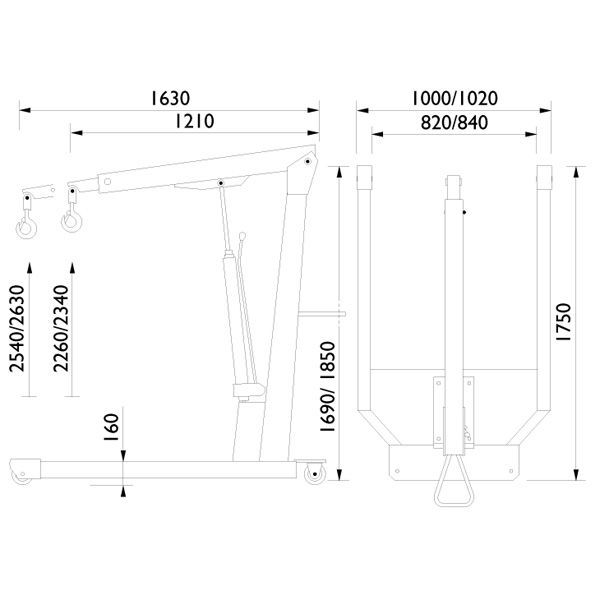 Кран гидравлический 2,5 т АС Hydraulic WN25