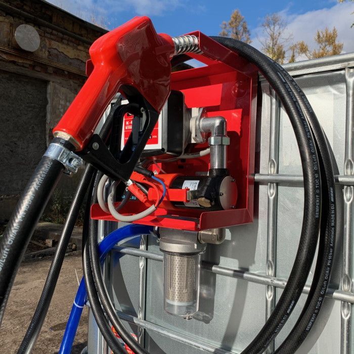Мини АЗС для дизеля 12 вольт с фильтром и автоматическим пистолетом