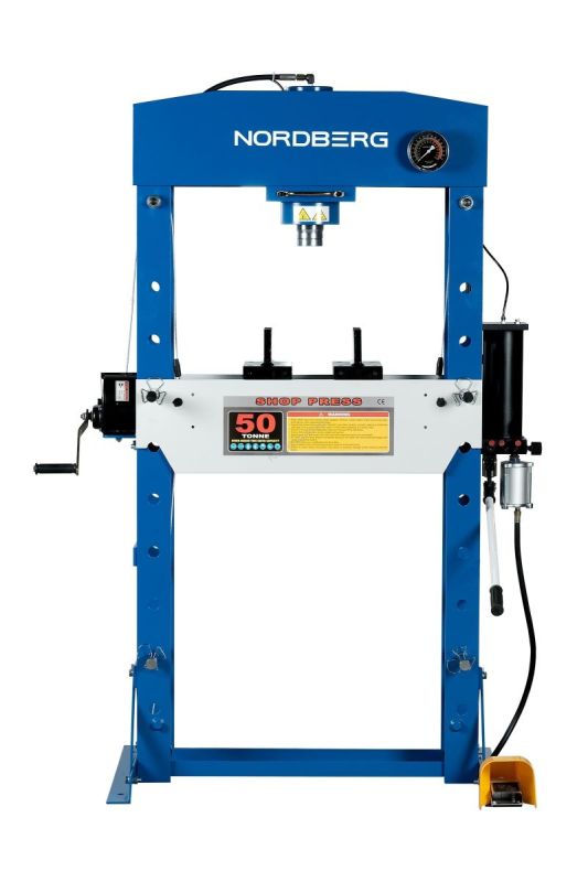 Гидравлический пресс для автосервиса 50 тонн Nordberg N3650A ручной и пневмопривод