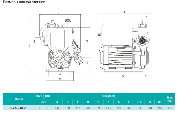 Автоматическая насосная станция Ампика НС-50/40-2