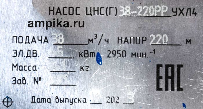 Многосекционный насос Пинский ОМЗ ЦНСг 38-220 (Пинск) б/д, б/р