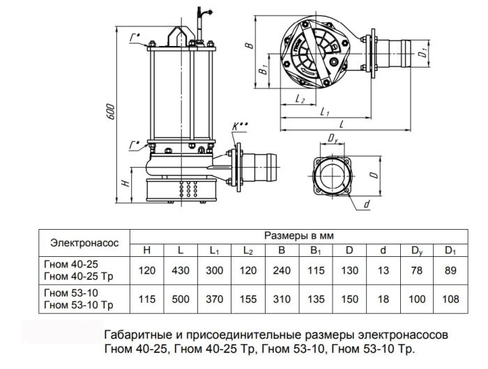 Дренажный насос Ливгидромаш Гном 53-10 Тр (Ливны)