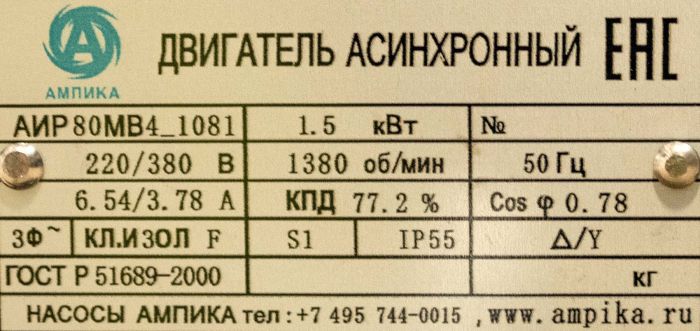 Шестерённый насос Ампика НМШ 8-25-6,3/2,5 с 1,5 кВт