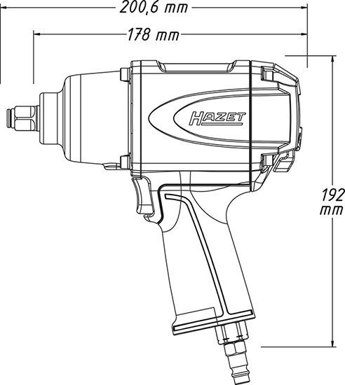 Пневмогайковерт 1/2" 850Нм Hazet 9012SPC/4N (с набором глубоких головок)