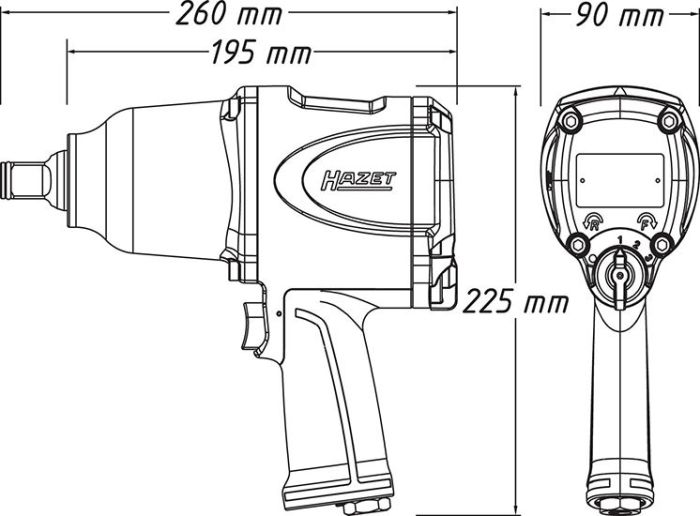 Пневмогайковерт 3/4" 1800Нм Hazet 9013SPC