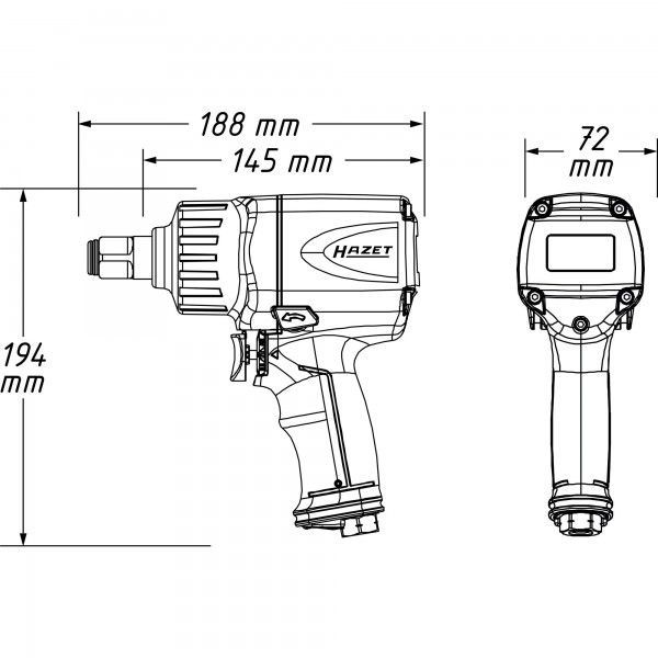 Пневмогайковерт 3/4" 1900Нм Hazet 9013M