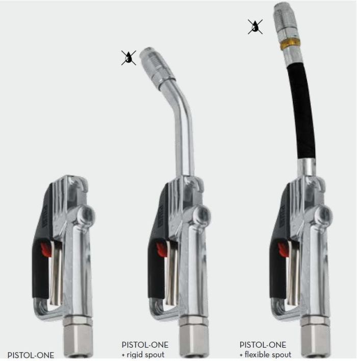 Пистолет раздаточный автоматический для масла, 60 л/мин, с пов. муфтой Piusi PISTOL-ONE 3/4" BSP w/flex spout F00640020