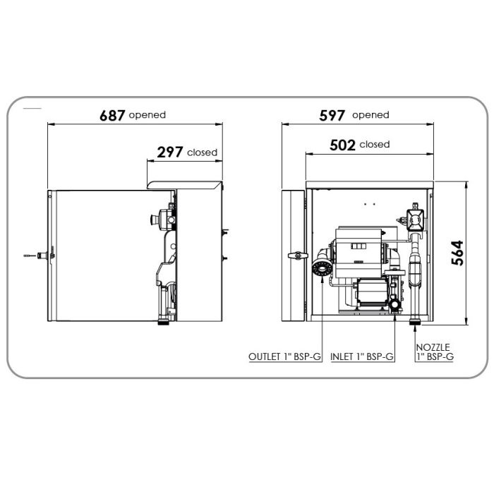 Миниколонка с защитным мет. шкафом ARMADILLO 60 230В Италия