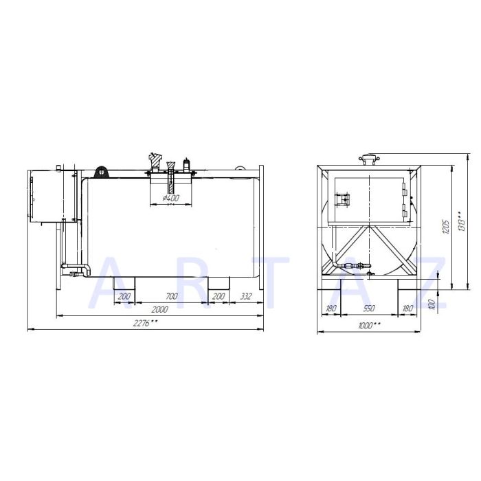 Мини АЗС для ДТ металлическая 220V, счетчик, фильтр Artaz Irbis