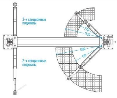 Подъемник двухстоечный 4.5т 380В электрогидравлический с нижней синхронизацией Nordberg N4124A-4,5T с проставками