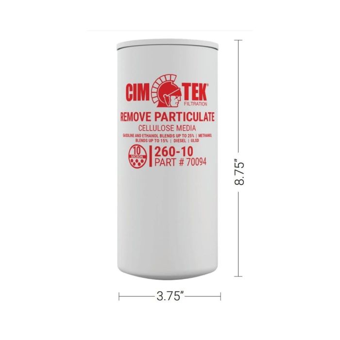 Фильтр топлива 10 мкм 70 л/м CIM-TEK 260-10 CT70094