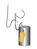 Комплект для откачки масла из бочки 205 л с насосом PM4, коэф. сжатия 5:1, монтаж на стену