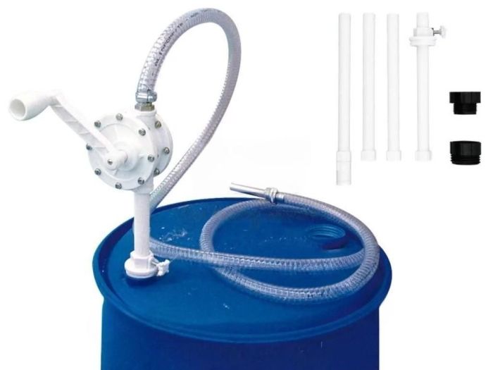 Насос ручной роторный бочковой для антифриза, мочевины, воды, сож, 15 л/м, Piusi F0033208B, рукав 3 м, пластик