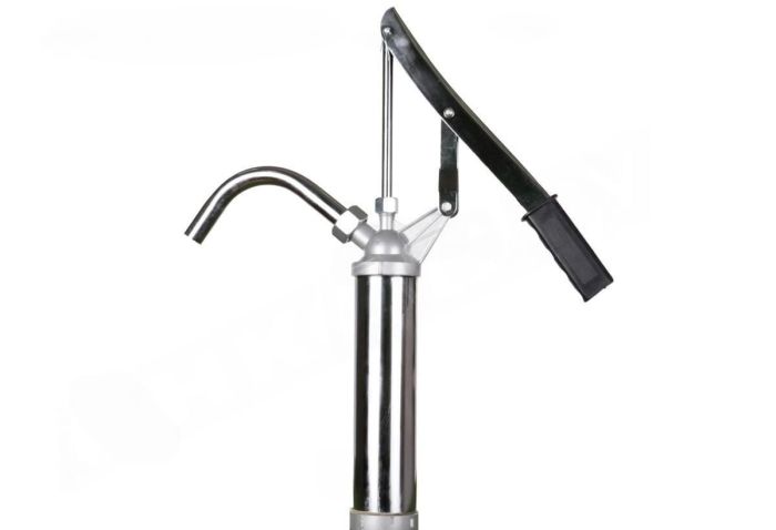 Насос ручной поршневой бочковой для ДТ, бензина и масла 25 л/мин, Piston Hand pump F0034900A, сталь, телескопическая трубка 880 мм