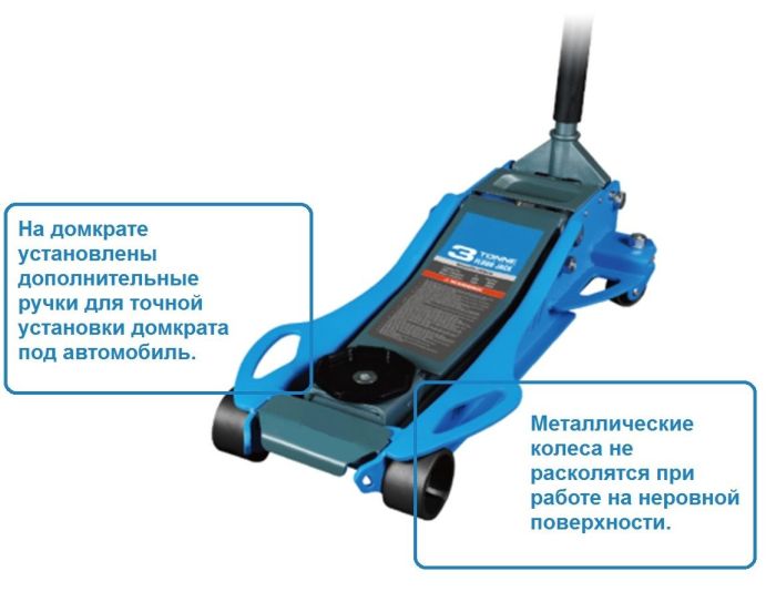 Низкопрофильный подкатной гидравлический домкрат до 3 тонн, 110-580мм EQFS ES5611