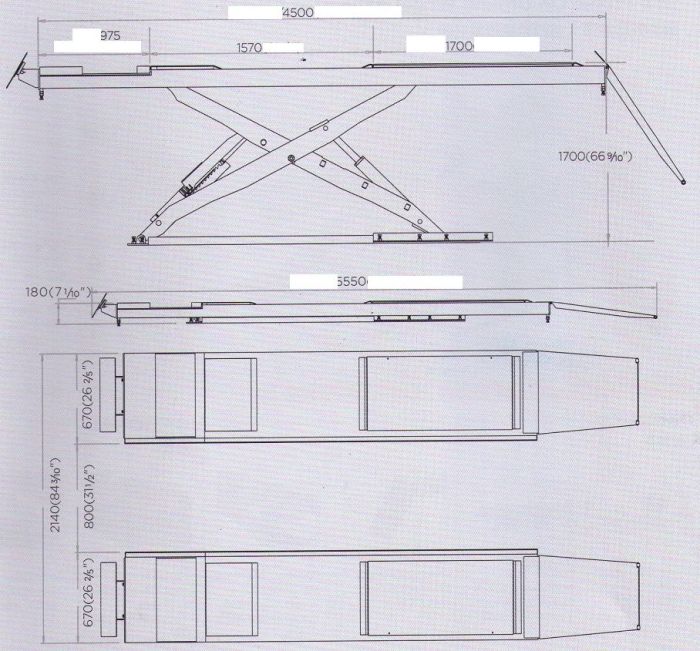 Подъемник ножничный 4т 220В для автосервиса и сход-развала EQFS TS-1109M_220V электрогидравлический