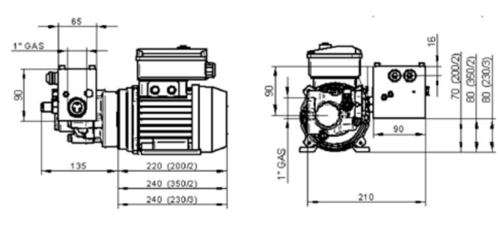 Viscomat 200/2 Flowmat - Шестеренный насос для масла вязкостью до 2000 сСт, 9 л/м, с реле давления, Италия