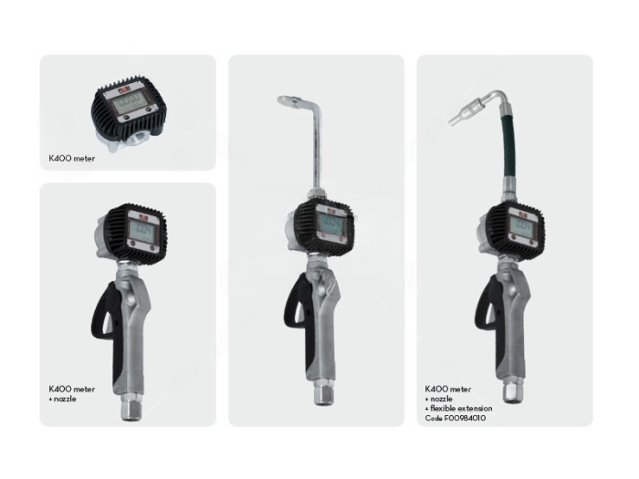 Пистолет раздаточный ручной для масла, 30 л/мин, с эл. счетчиком К400, с гибким носиком, Piusi 00097600A
