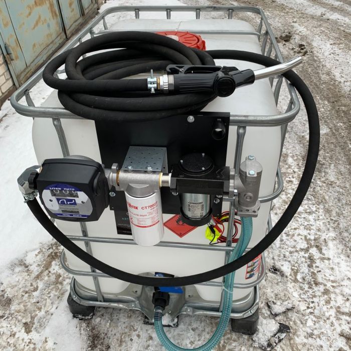 Мини АЗС для ДТ 640л 24V с фильтрами и счетчиком