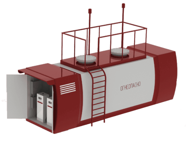 Мини АЗС 5 м3 контейнерная цельнометаллическая рама