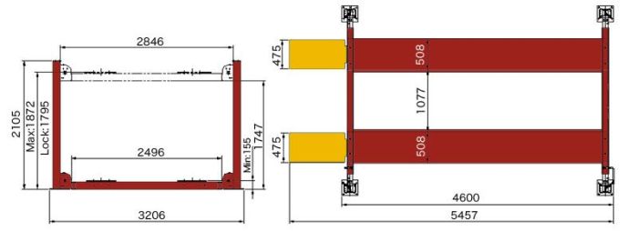 Четырехстоечный подъемник электрогидравлический 4т 220В Atis А440H_220V