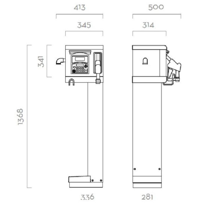 Топливораздаточная колонка для дизеля 220 в Piusi CUBE 90 B.SMART 230V 10 Drivers F00598010