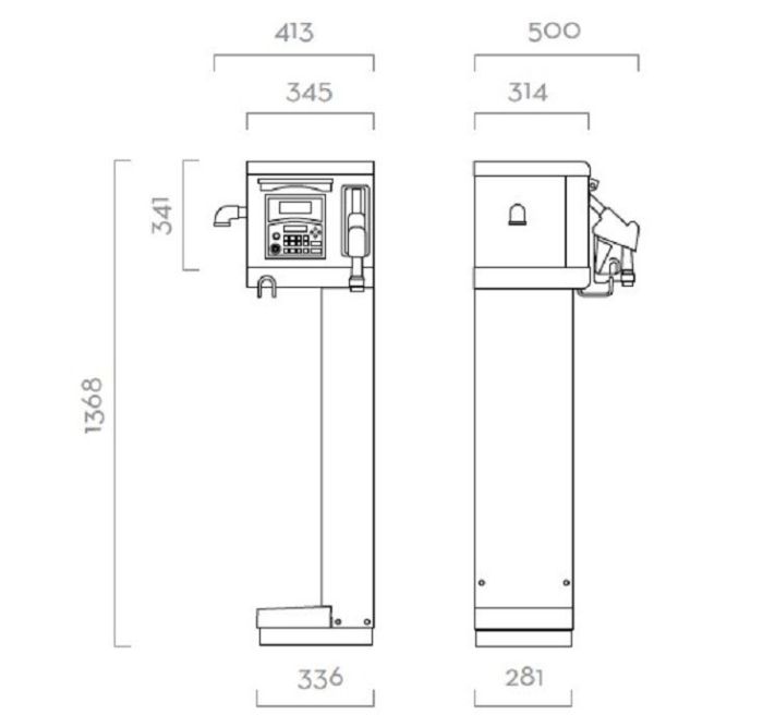 Топливораздаточная колонка для дизеля 24 в Piusi CUBE 70 MC DC 24V F0059414C