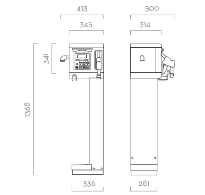 Cube 56/K44 Pulser - Топливораздаточная колонка ДТ 220в (импульсн. счет.), 56 л/м, Италия