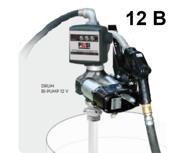 Drum BI-Pump 12V K33 - Бочковой комплект для ДТ (мех. счетч., мех. пист.), 80 л/м, Италия