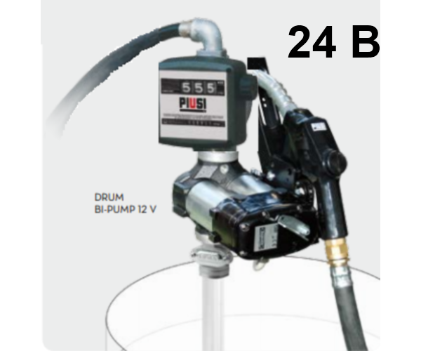 Drum BI-Pump 24V K33 - Бочковой комплект для ДТ (мех. счетч., мех. пист.), 80 л/м, Италия