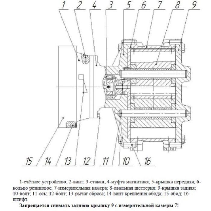 Счетчик топлива механический 60-300 л.м. 6 бар ППО-ДИ-0-5-40 0,6 (60-300)-0,25