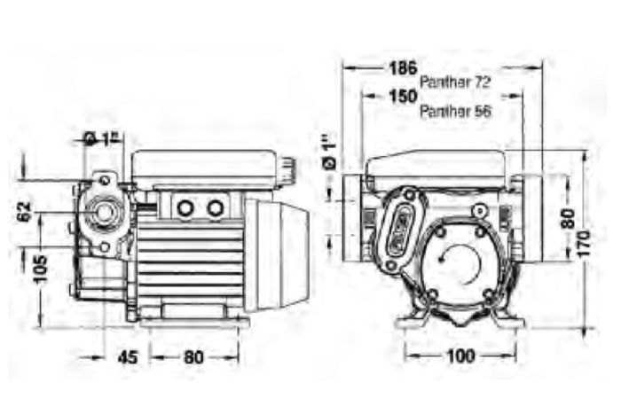 Panther 72 400V - Роторный лопастной насос для ДТ, 72 л/м, Италия