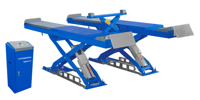 Подъемник ножничный 4.5т 380В для автосервиса и сход-развала Nordberg N634-4,5 электрогидравлический траверса опционально