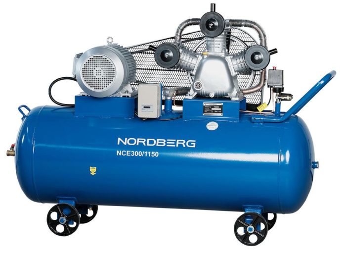 Поршневой компрессор 300 л, 1150 л/м, 380В, 7.5 кВт, ременной, масляный Nordberg NCE300/1150