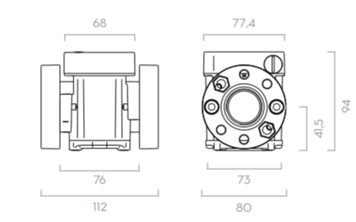 K600/3 PULSER 3/4" BSP OIL - Импульсный счетчик для масла и антифриза, 6-60 л/м, Италия