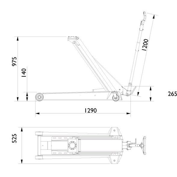 Подкатной гидравлический домкрат до 5 тонн, 140-975мм с педалью AC Hydraulic DK50HLQ