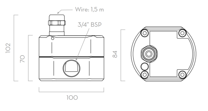 Импульсный счетчик для воды 35 л/м, погрешность до 0.3% Piusi MK325 5-35 F0047601P1505
