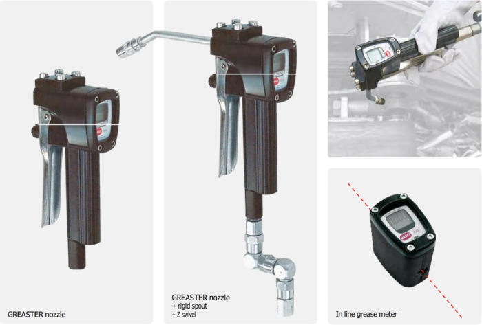 Пистолет раздаточный ручной для смазки, 5.5 л/мин, с эл. счетчиком, oz/lb (без носика и шарнира), 1/4" NPT x 1/8" NPT Piusi GREASTER oz/lb F0043500A