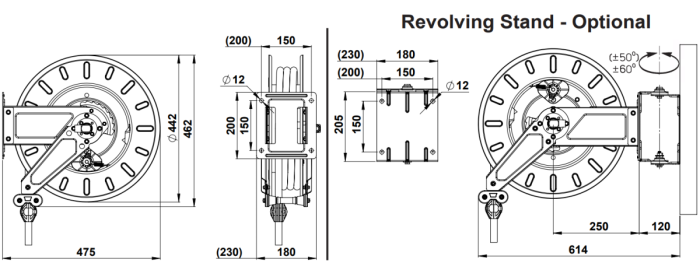 Катушка автоматическая для масла 20 м с диам. 1/2" Piusi HN60201200A