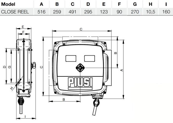 Катушка автоматическая для масла 12 м с диам. 1/2 Piusi HNC60121200