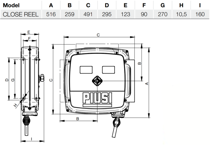Катушка автоматическая со шлангом для смазки 12 м с диам. 3/8 Piusi HC40123800A