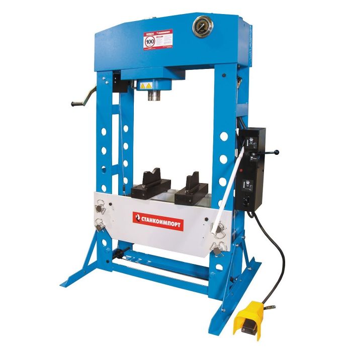 Гидравлический пресс 100 тонн Станкоимпорт SD0813CE ручной насос и пневмопедаль